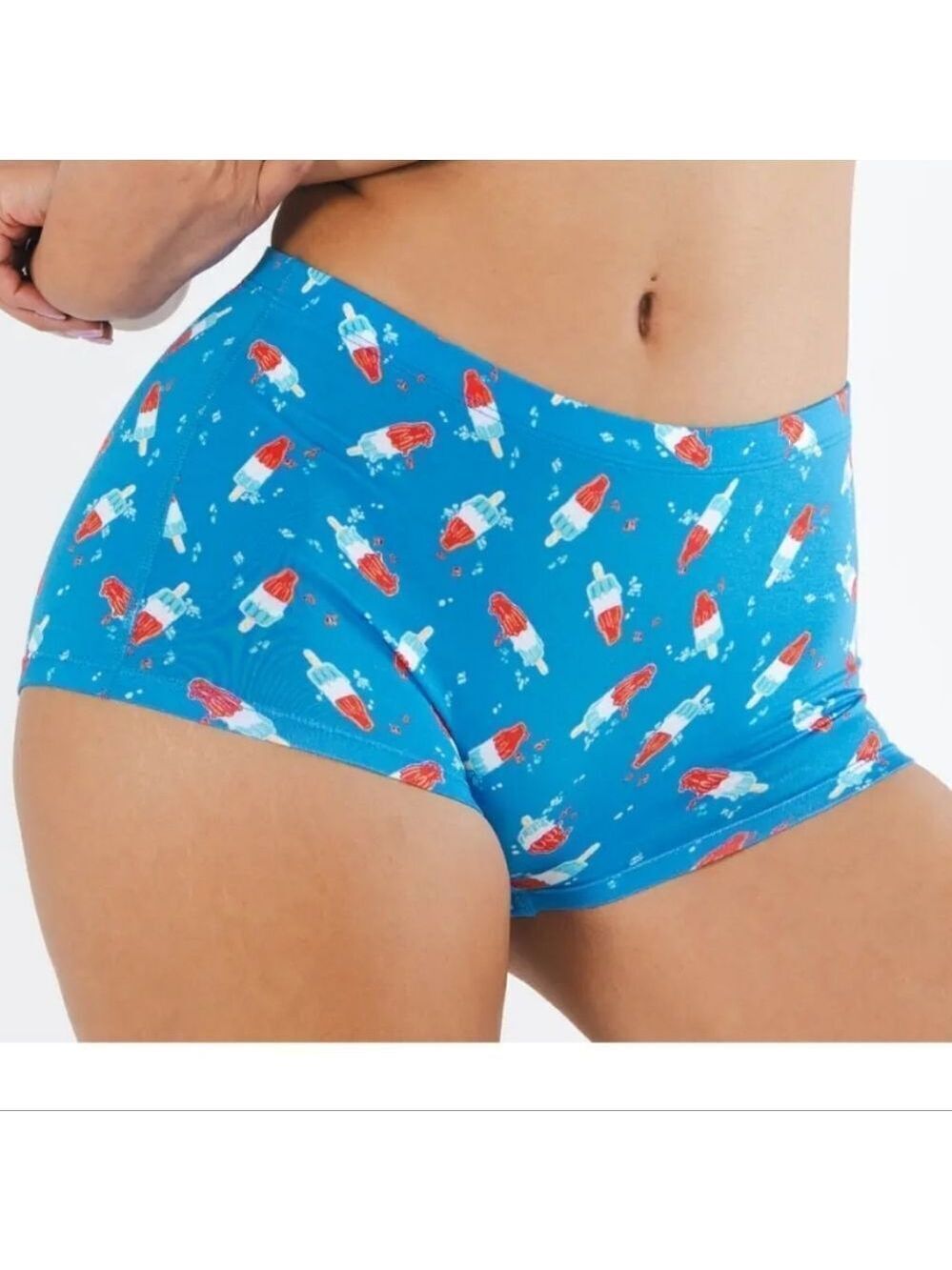 New Shinesty The Popsicle Stick USA Popsicle Modal Boyshort Underwear Sz Large